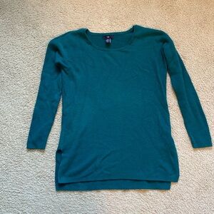 Green Ribbed Gap Crewneck Sweater